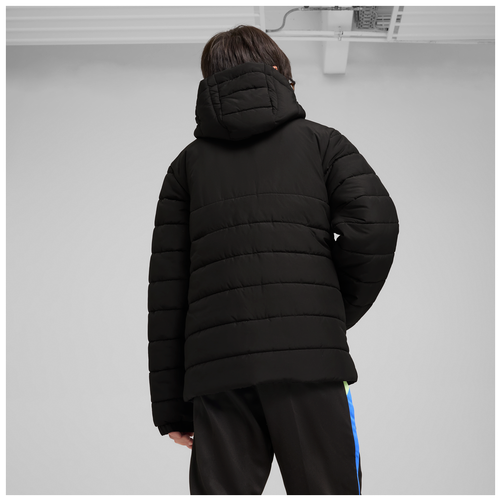 Teamadditions Hooded Wattierte Jacke Jr Schwarz