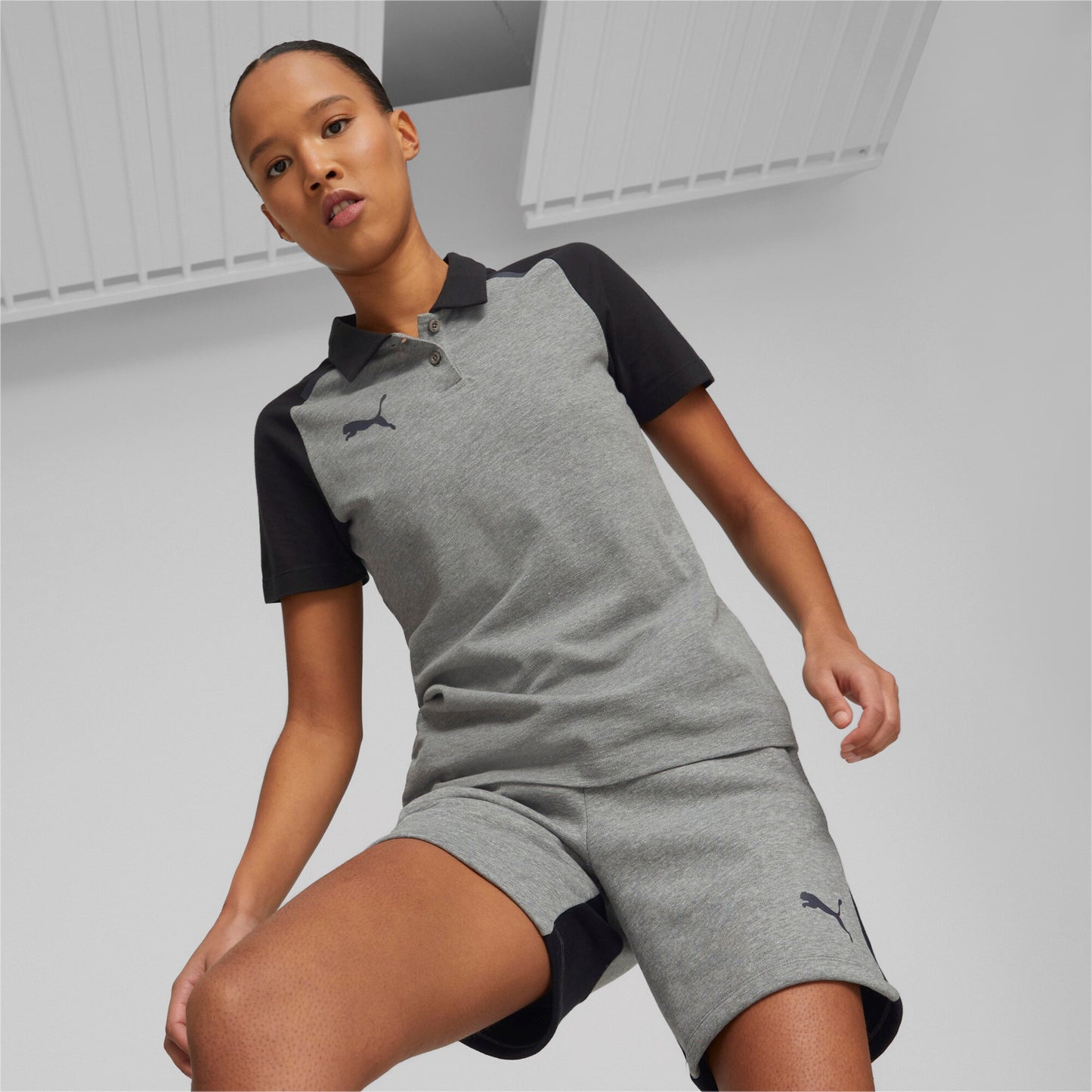 teamCUP Casuals Polo Wmn Grau